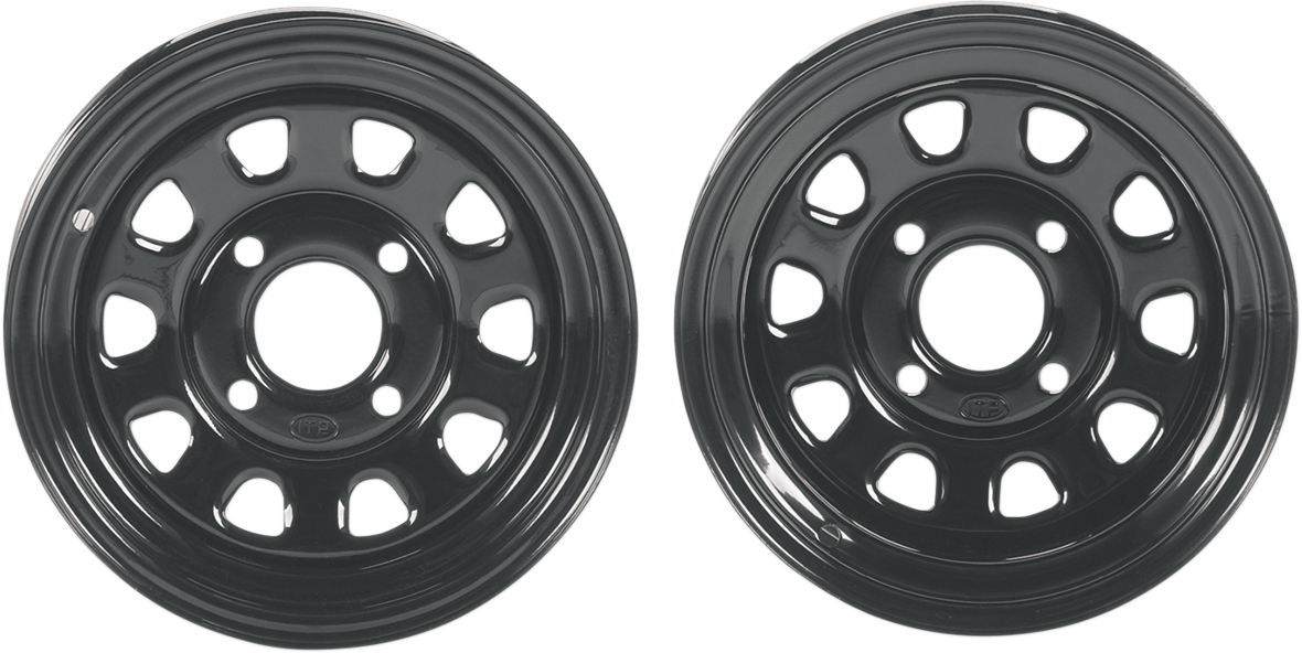 ITP Delta Steel Wheel - Front/Rear - Black - 12x7 - 4/110 - 4+3 (15 mm) 1222856014B