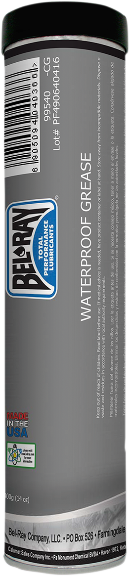 BEL-RAY Waterproof Grease 14 oz. Cartridge - All-Season Bearing and Bushing Lubricant for ATVs, UTVs, and Off-Road Vehicles