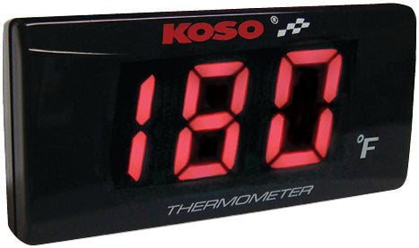 KOSO Super Slim Water Temperature Gauge with Blue Backlight – Fits Honda Civic, Toyota Corolla, Ford Mustang, and More – Part BA024R10