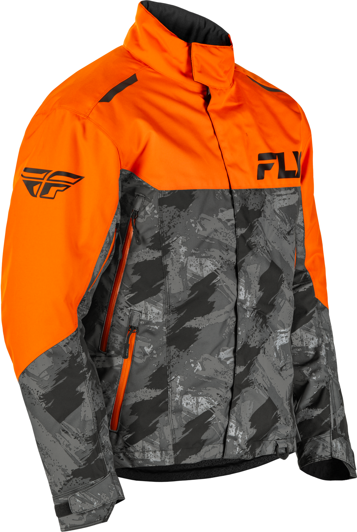 Fly Racing Snx Pro Jacket Orange/Black XL - Waterproof Snowmobile Jacket with Thermal Liner and Safety Features