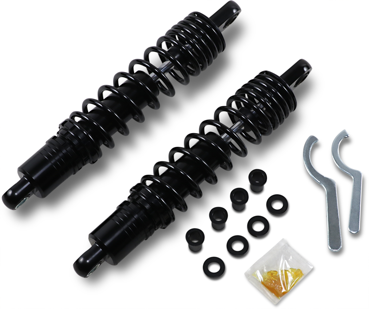 Drag Specialties Shocks Premium Ride-Height Adjustable 13.5 Inch for Harley-Davidson Touring Models - Black C16-0168NUAB