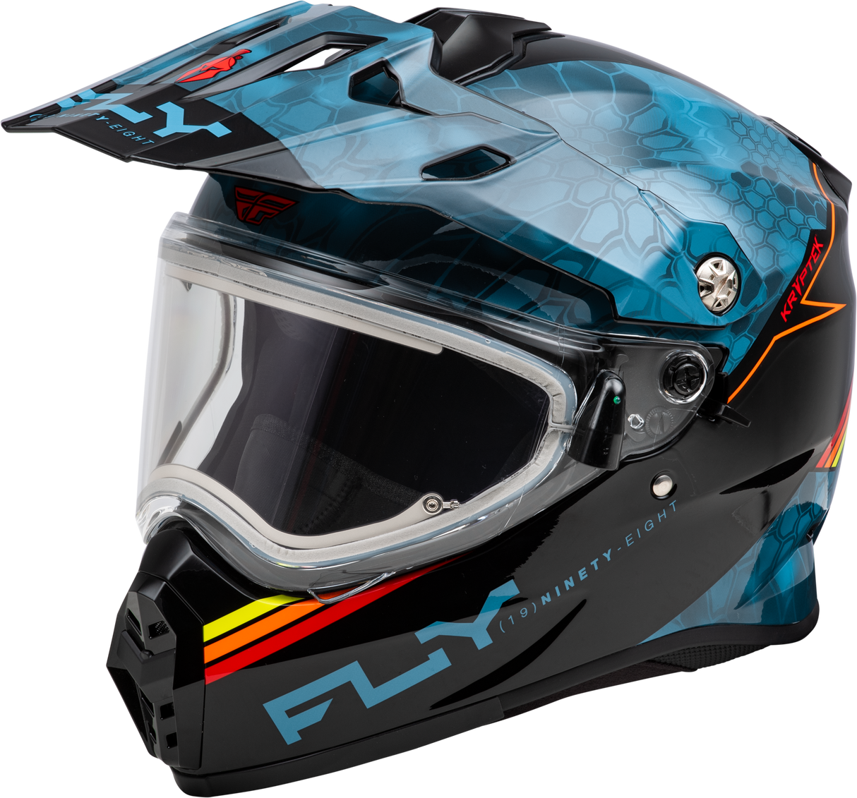 Fly Racing Trekker CW Conceal Helmet with Electric Shield - Slate/Black/Red, Large