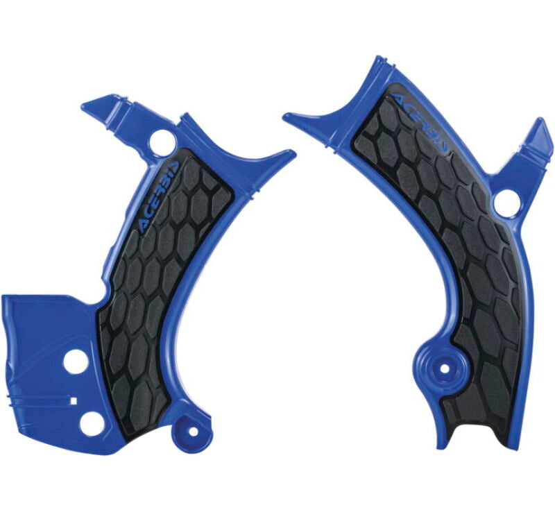 Acerbis X-Grip Frame Guards for Yamaha YZ250F, YZ450F, YZ250FX, YZ450FX, WR250F, and WR450F (2016-2019) - Blue/Black