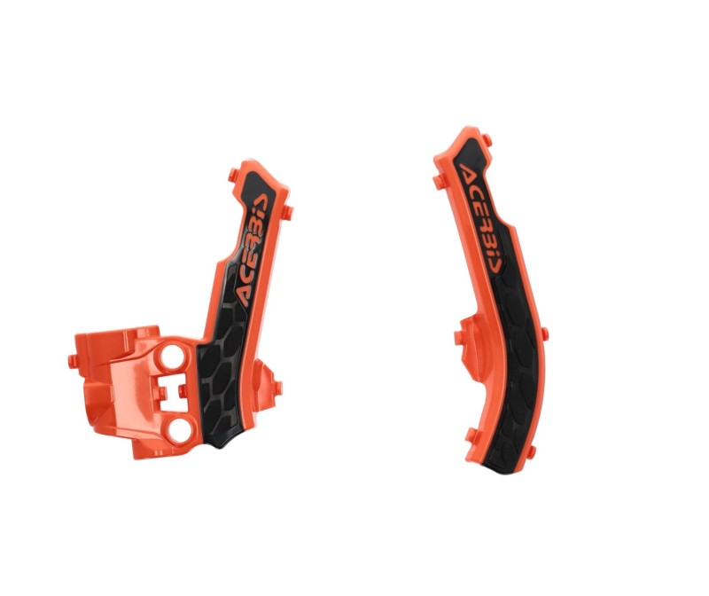 Acerbis X-Grip Frame Guards for KTM SX50, SX-E 3, SX-E 5, Husq EE 5, TC50, GasGas – 16 Orange/Black, Fits 2017+ Models