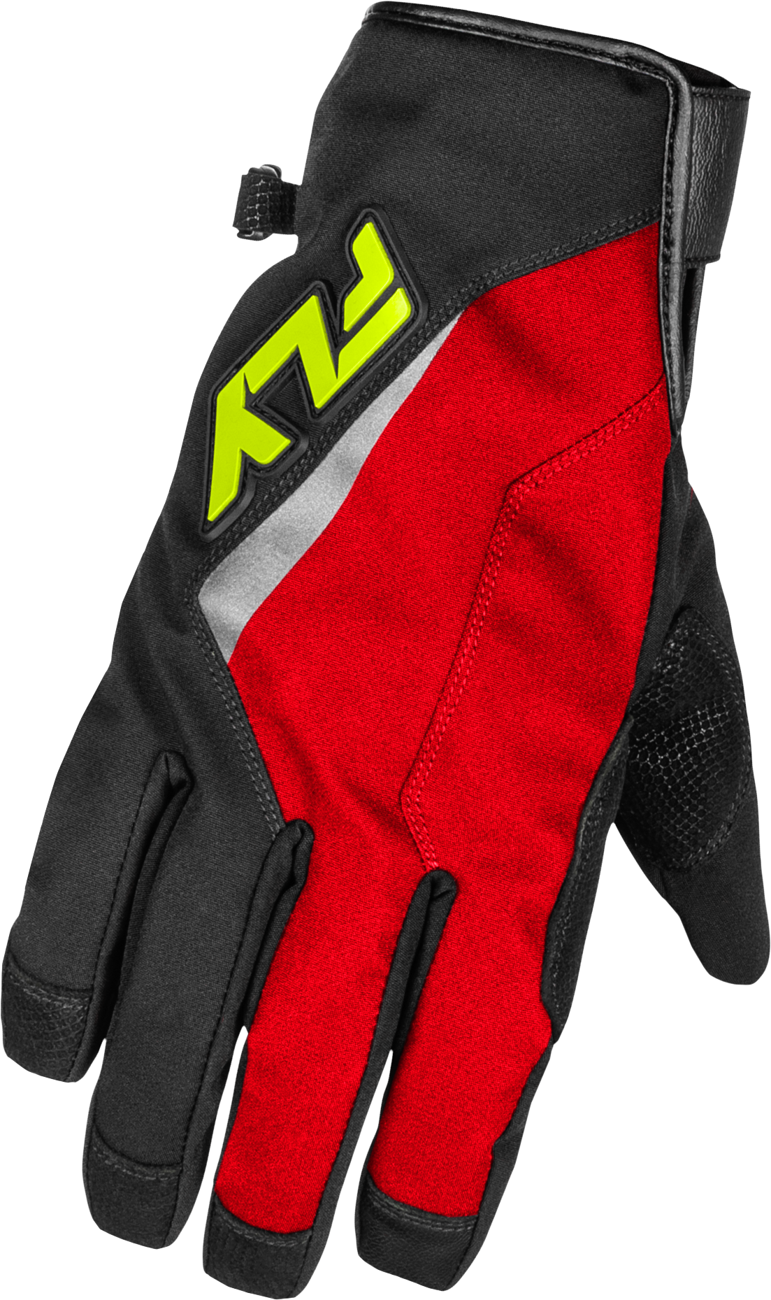Fly Racing Title Long Gloves Red/Black/Hi Vis XS - Weatherproof Motorcycle Gloves with 3M Thinsulate for Cruiser, Touring, and Adventure Bikes