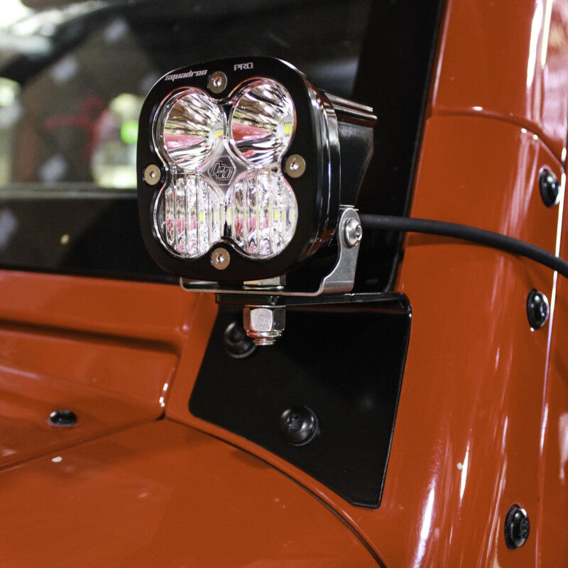 Baja Designs 07-18 Jeep Wrangler JK Squadron Pro Spot A-Pillar Kit LED Light Pods - White