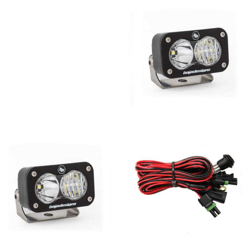 Baja Designs S2 Sport Driving Combo Pattern Pair LED Work Lights with Clear Lenses Part #547803
