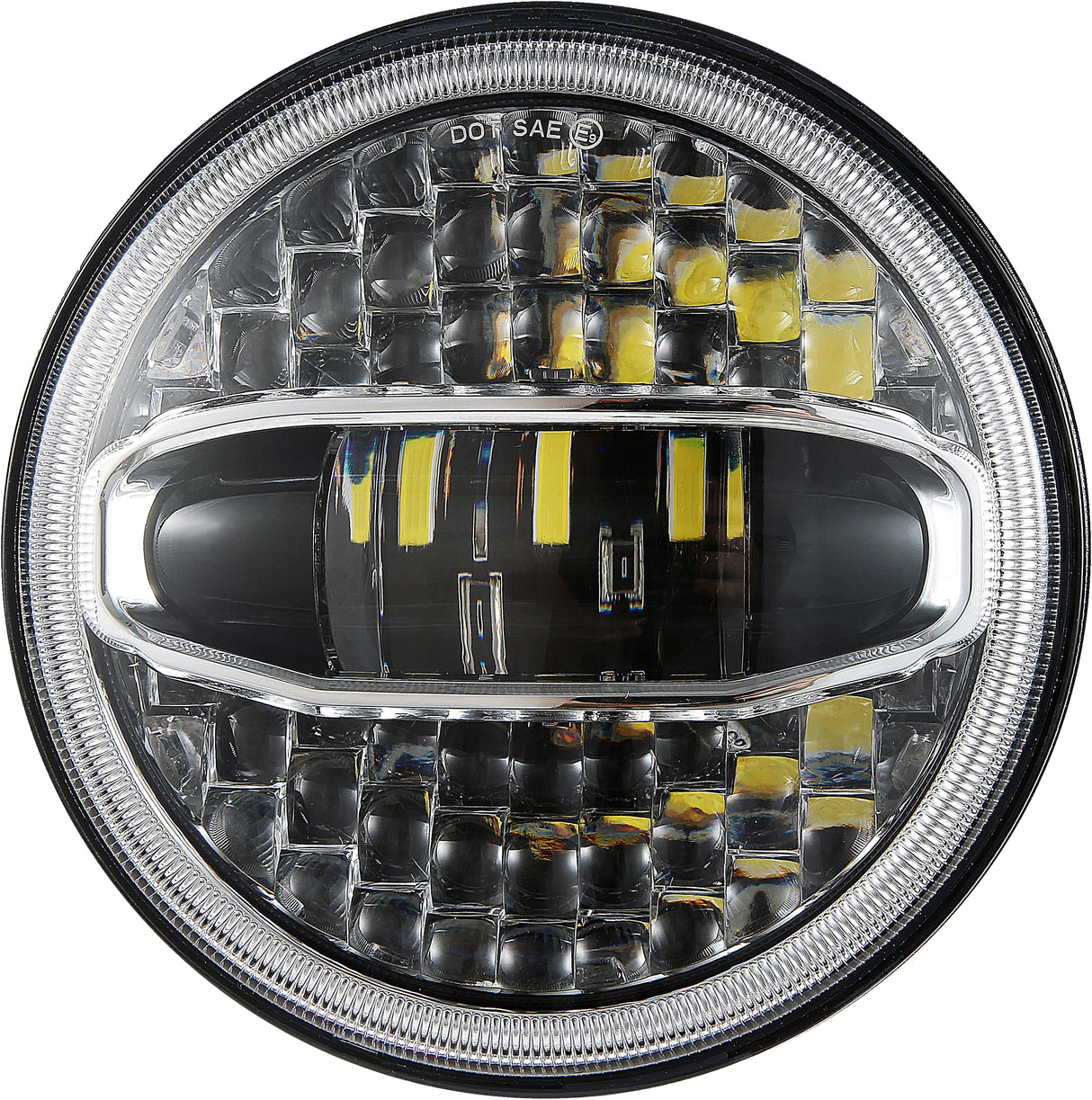 PATHFINDER HD7NWC 7-Inch LED Headlight with Chrome Mounting Bracket for Trucks and SUVs