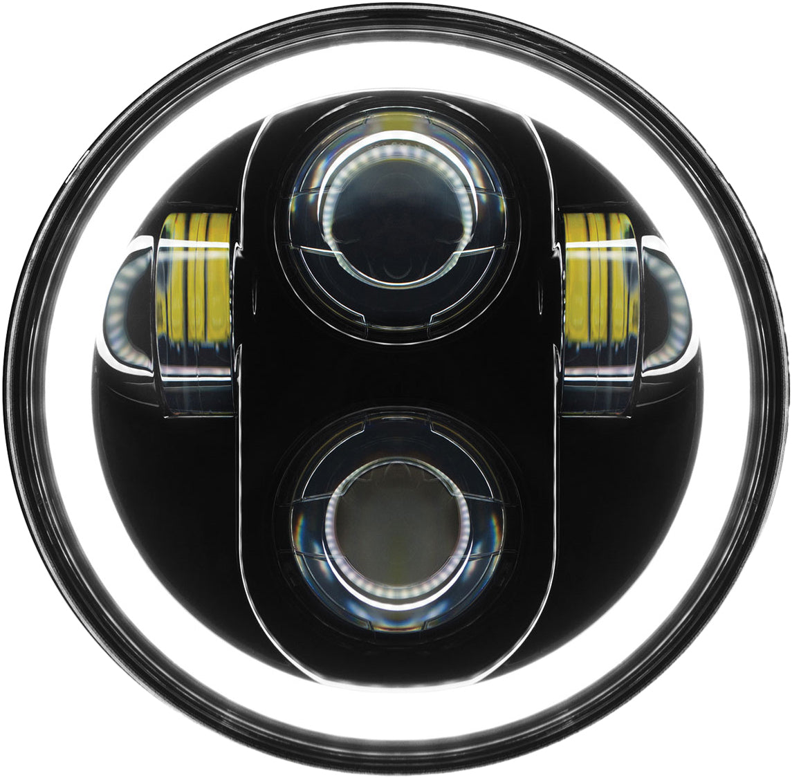 PATHFINDER HD5MBH 5 3/4 Inch LED Headlight with Full Halo for Jeep Wrangler, Toyota Tacoma, Ford F-150