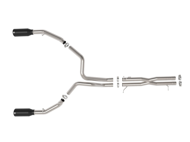 aFe Vulcan Series 3-Inch to 3-1/2-Inch Stainless Steel Cat-Back Exhaust System with Black Tips for Dodge RAM 1500 2025 with 3.0L Turbo Diesel