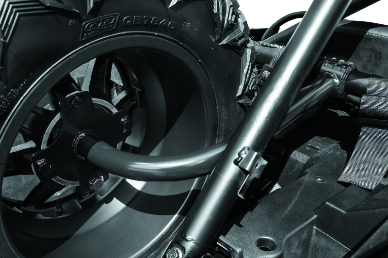 DragonFire Racing Polaris RZR XP Spare Tire Carrier Part #521157 – Space-Saving Triangular Mounting System