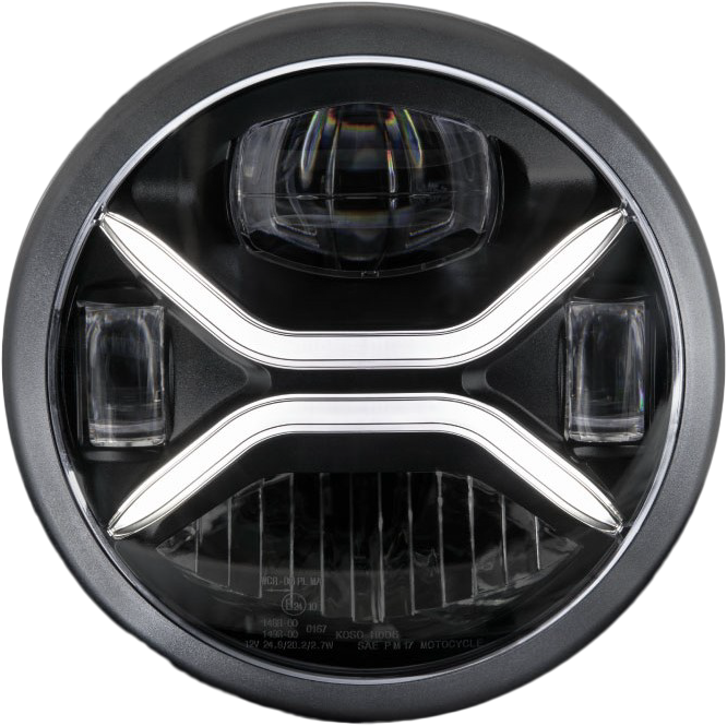 KOSO 7-Inch Zenith LED Headlight with H4 Plug for Harley Davidson FLHR Road King & Dyna Switchback