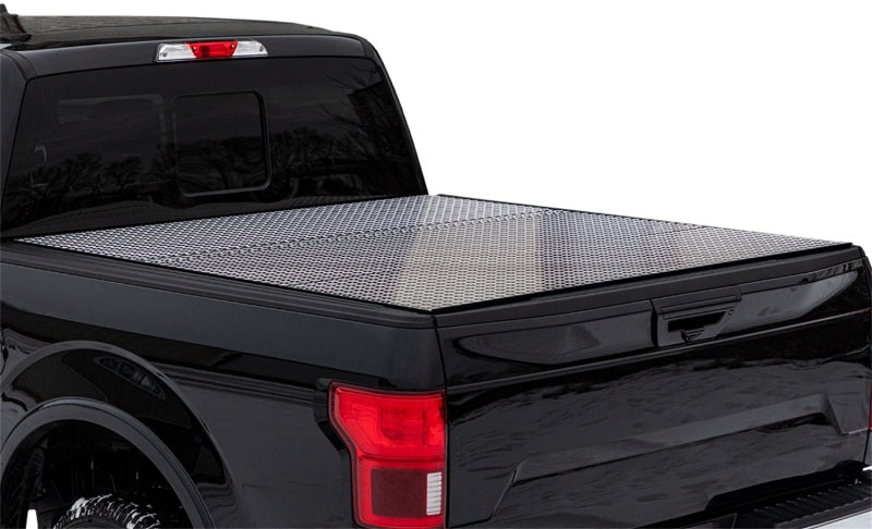 Access LOMAX Tri-Fold Hard Tonneau Cover for 2022-2023 Nissan Frontier with 5ft Bed – Diamond Plate Finish