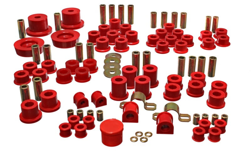 Energy Suspension 11.18102R Hyper-Flex Master Bushing Set for 1993-1997 Mazda Miata - Red Polyurethane Performance Upgrade