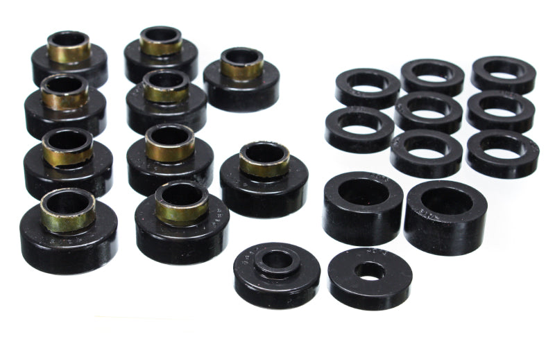 Energy Suspension CJ5-7 Body Mounts Set - Black Polyurethane for Jeep CJ Series (1983-1987)