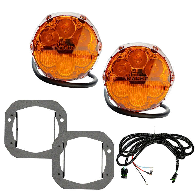Nacho Offroad Technology Jeep JL/JT Nacho SAE Plug & Play Amber Fog Light Kit - Bumper Integration