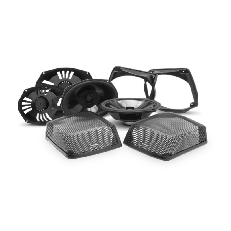 Rockford Fosgate TMS69BL9813 Saddlebag Audio Retrofit Kit for Harley-Davidson 1998-2013+ with Rear Speaker Integration