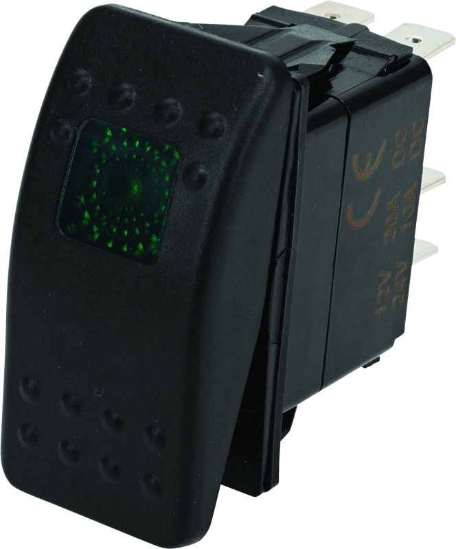 DragonFire Racing Lighted On/Off Rocker Switch with Green LED Backlight - Part #520983