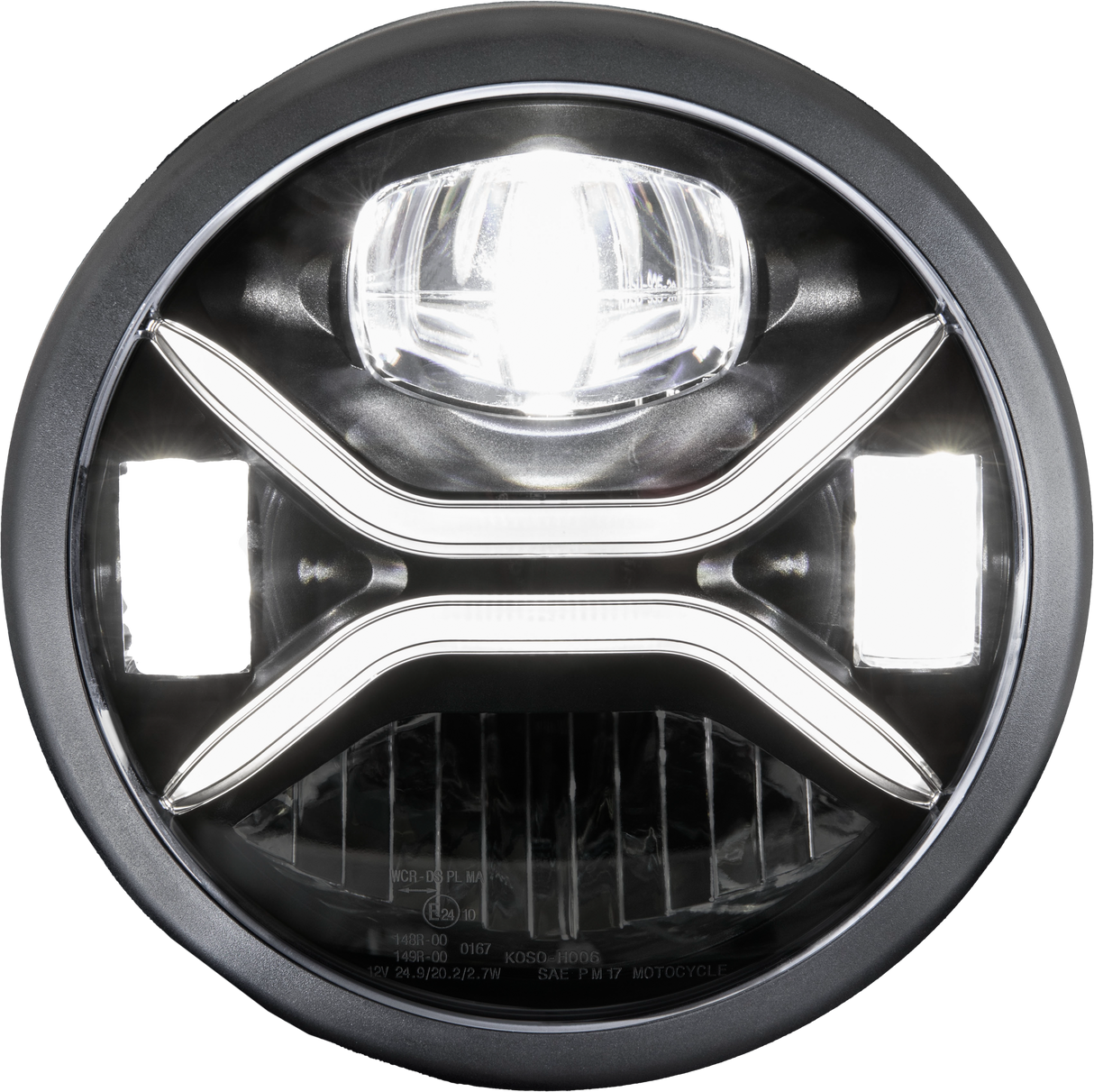 KOSO Zenith LED 7 Inch Headlight with DOT and SAE Certification for Universal Fitment