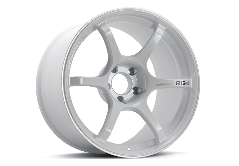 Advan RG-4 18x9.5 +45 5x120 Racing White Metallic Wheel - Fits BMW, Audi, Mercedes-Benz, and More