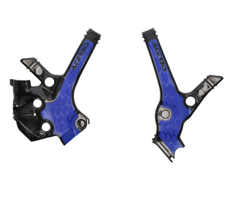 Acerbis Yamaha YZ85 Frame Guards with X-Grip in Black and Blue – Durable Polycarbonate Protection for 2022 and Newer Models