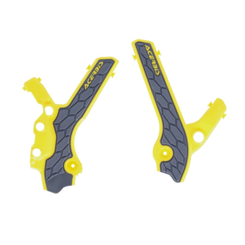 Acerbis 2983341120 X-Grip Frame Guards for Suzuki DRZ400E/S/SM – Gray/Yellow