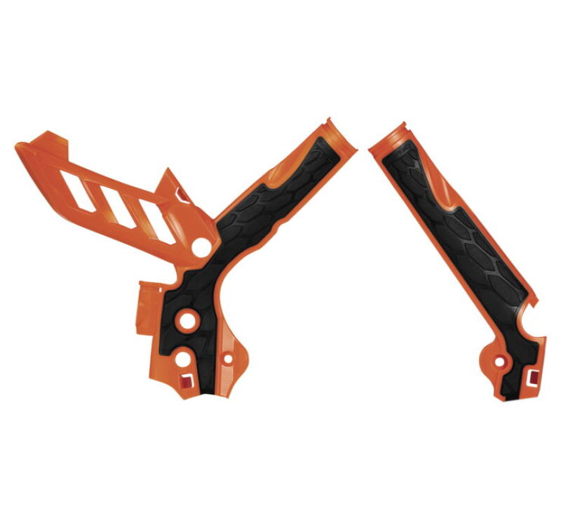 Acerbis X-Grip Frame Guards for KTM SX and XC Models (2011-2015) - Black/Orange
