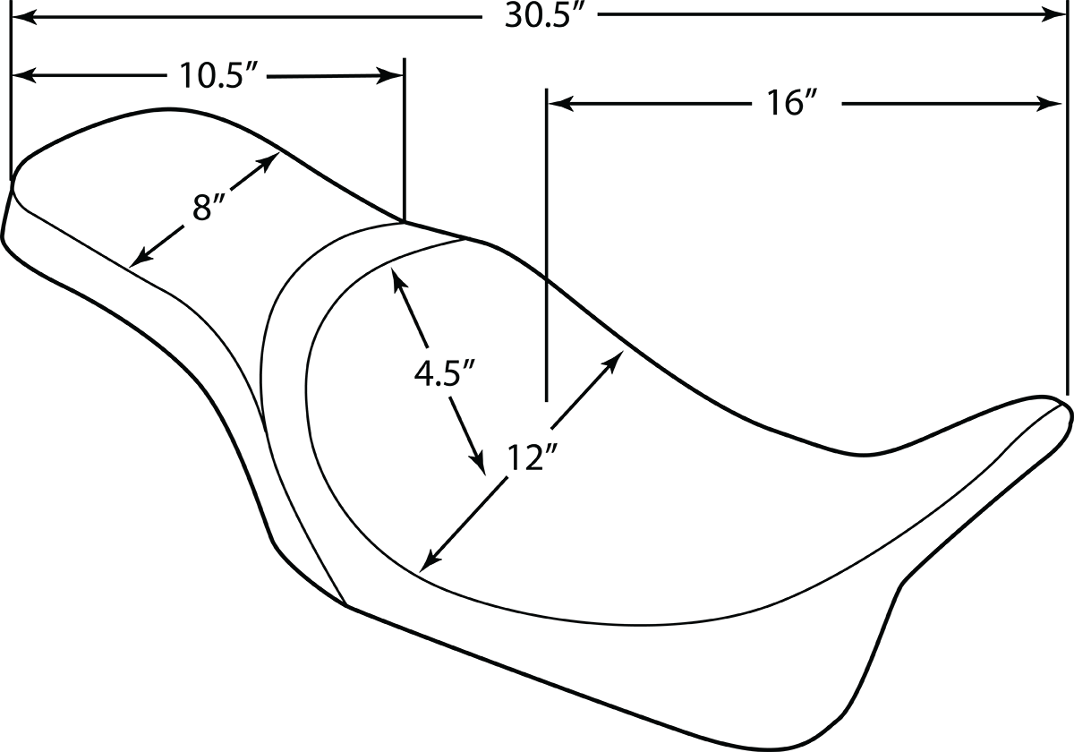 Drag Specialties Seats Predator 2-Up Seat with Smooth Finish for Harley-Davidson FL 2008-2022 | Part #0801-1268