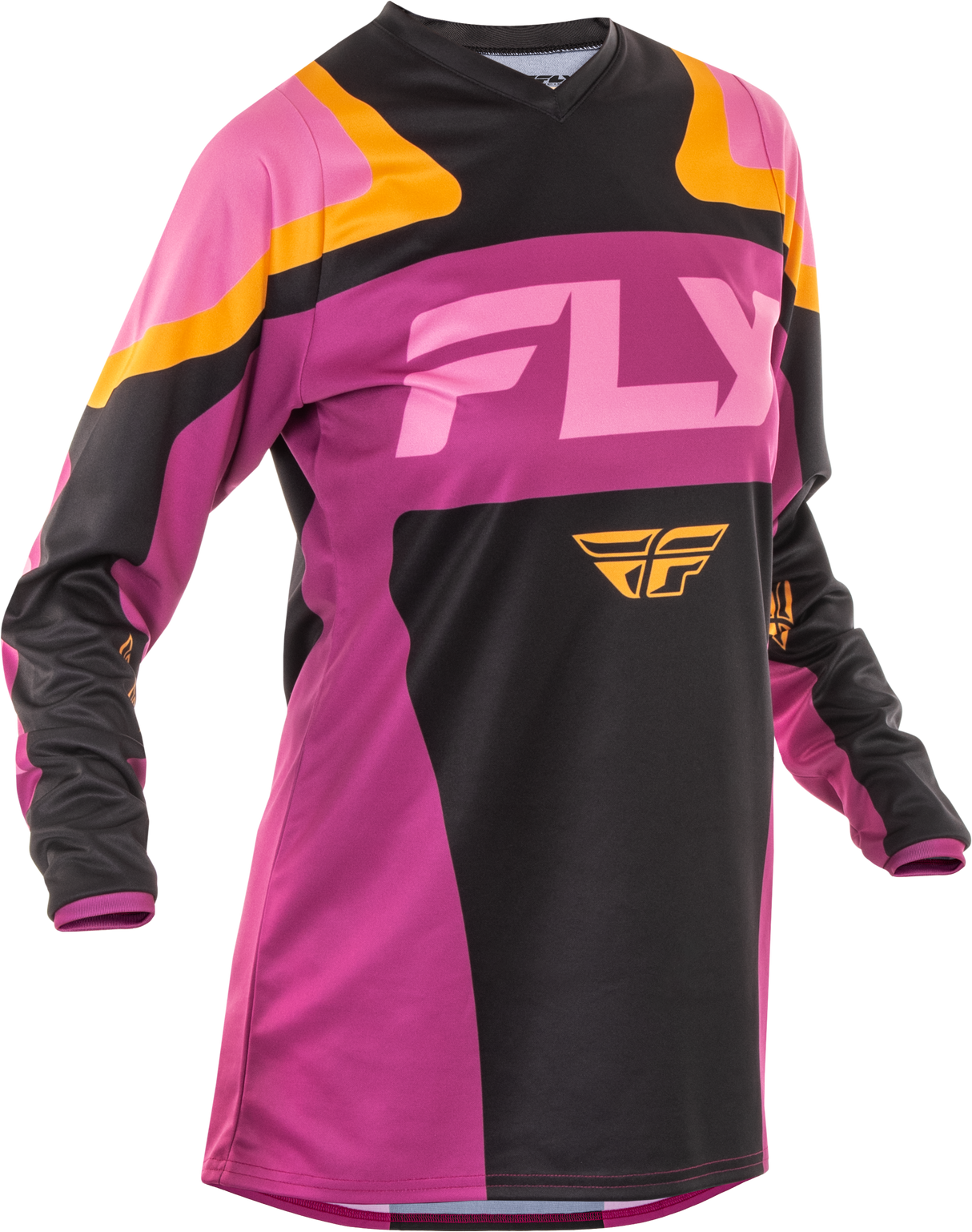 Fly Racing Women's F 16 Jersey for Offroad Motorcycles - Black, Mauve, and Yellow, X-Large