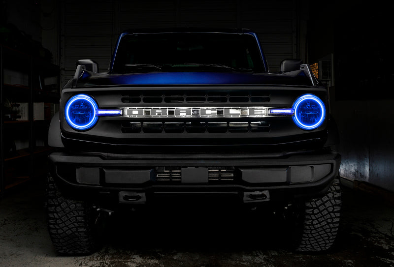 Oracle 21-22 Ford Bronco Headlight Halo Kit w/DRL Bar - Base Headlights -w/RF Controller