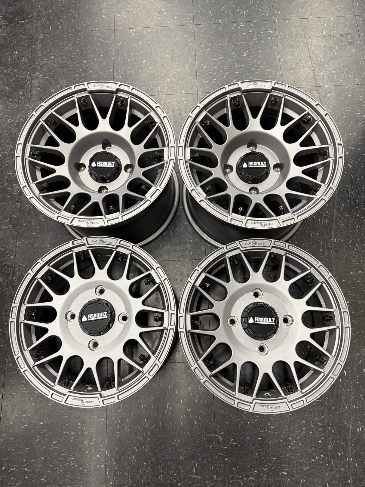 Hellfire Wheel Set for Sand Tires (Matte Titanium) 4x137 15x7 / 15x10 (GARAGE SALE)