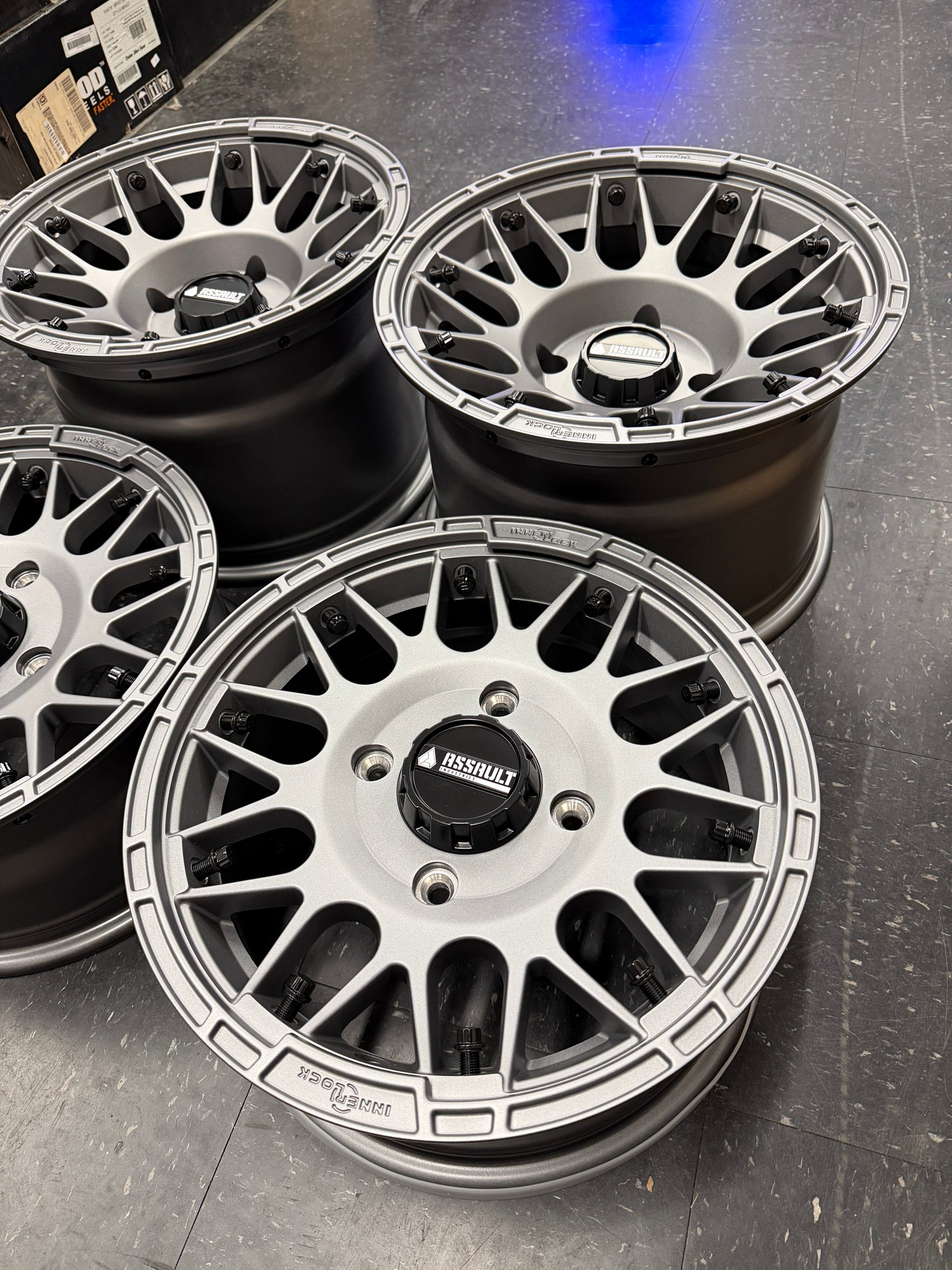 Hellfire Wheel Set for Sand Tires (Matte Titanium) 4x137 15x7 / 15x10 (GARAGE SALE)