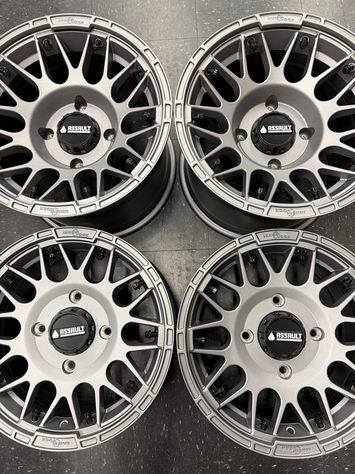 Hellfire Wheel Set for Sand Tires (Matte Titanium) 4x137 15x7 / 15x10 (GARAGE SALE)