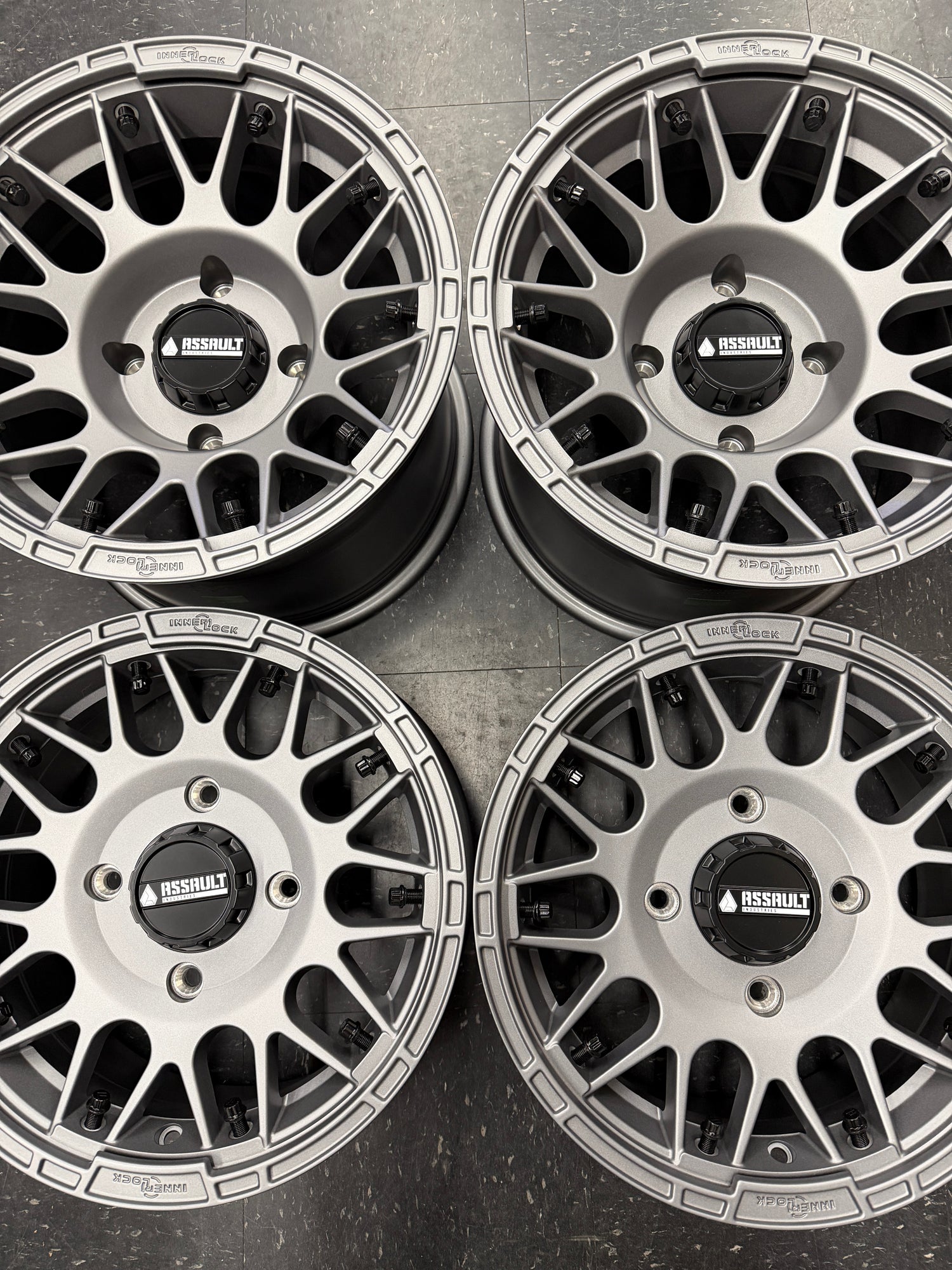 Hellfire Wheel Set for Sand Tires (Matte Titanium) 4x137 15x7 / 15x10 (GARAGE SALE)