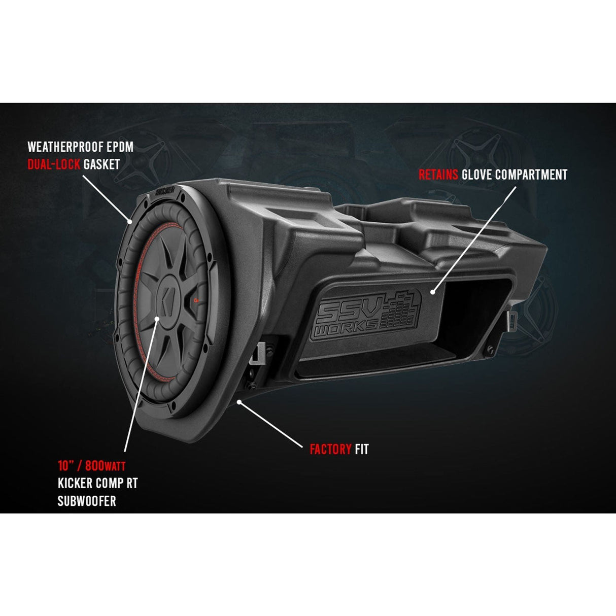 Polaris RZR Ride Command Kicker 10" Subwoofer Plug & Play Kit | SSV Works