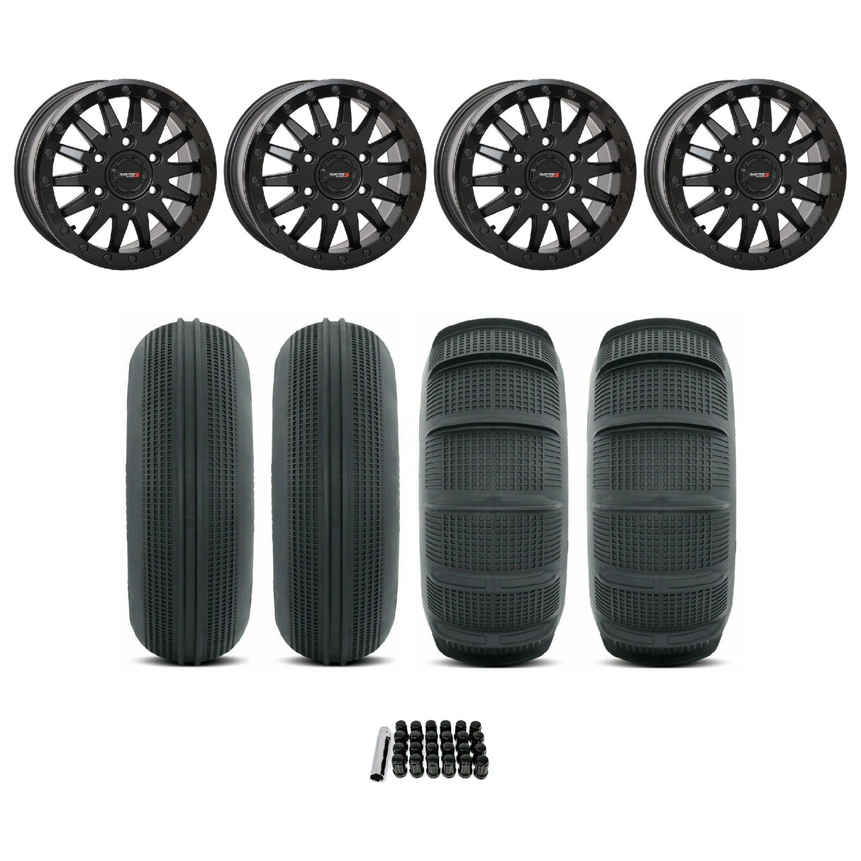 Can Am Maverick R SB-8 Beadlock Wheel (Matte Black) / Sand Series Tire Package