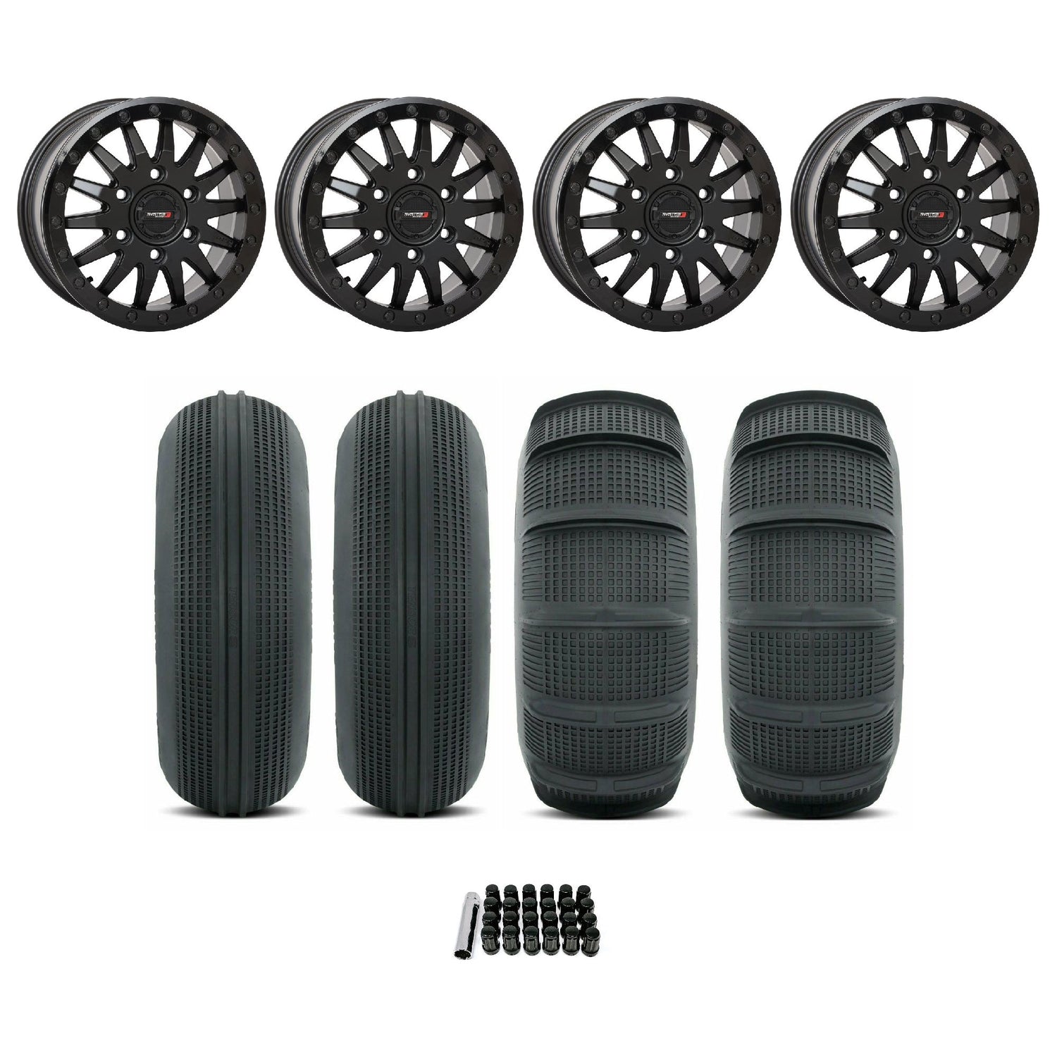 Can Am Maverick R SB-8 Beadlock Wheel (Matte Black) / Sand Series Tire Package