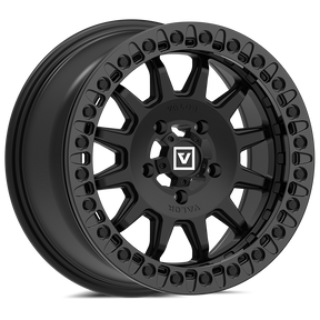 Alpha V09 (Satin Black) Wheel & Tire Package | Valor Offroad