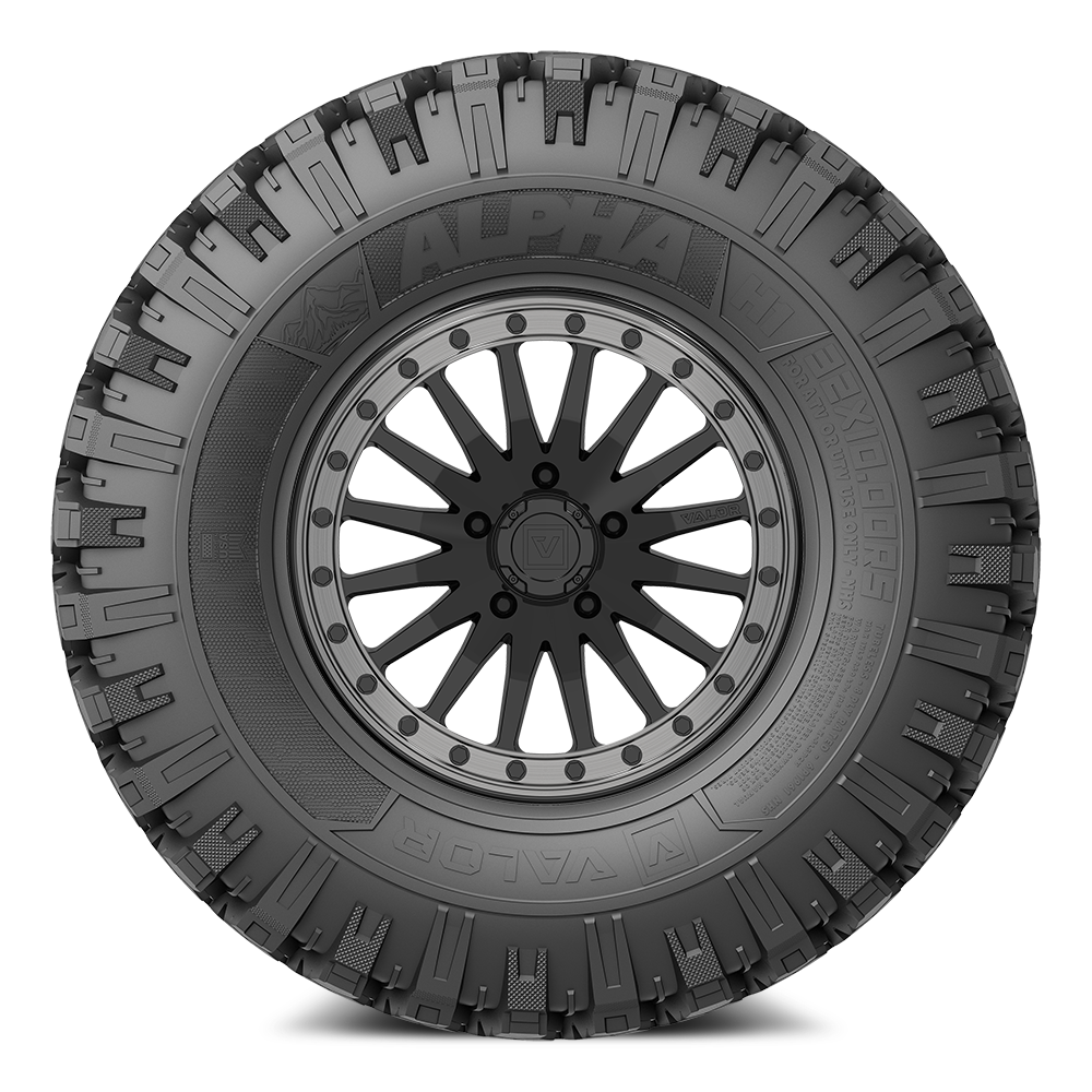 Alpha V06 (Gloss Black) Wheel & Tire Package | Valor Offroad