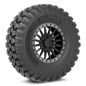 Alpha V06 (Gloss Black) Wheel & Tire Package | Valor Offroad