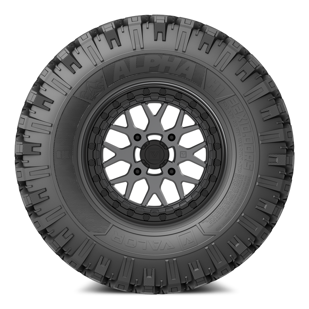 Alpha V07 (Graphite) Wheel & Tire Package | Valor Offroad