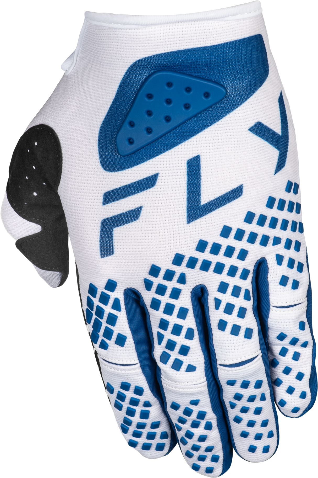 Fly Racing Kinetic Center Gloves White/Navy XS – Lightweight Race Gloves with Ventilated Design for Motorcycle and ATV Riders