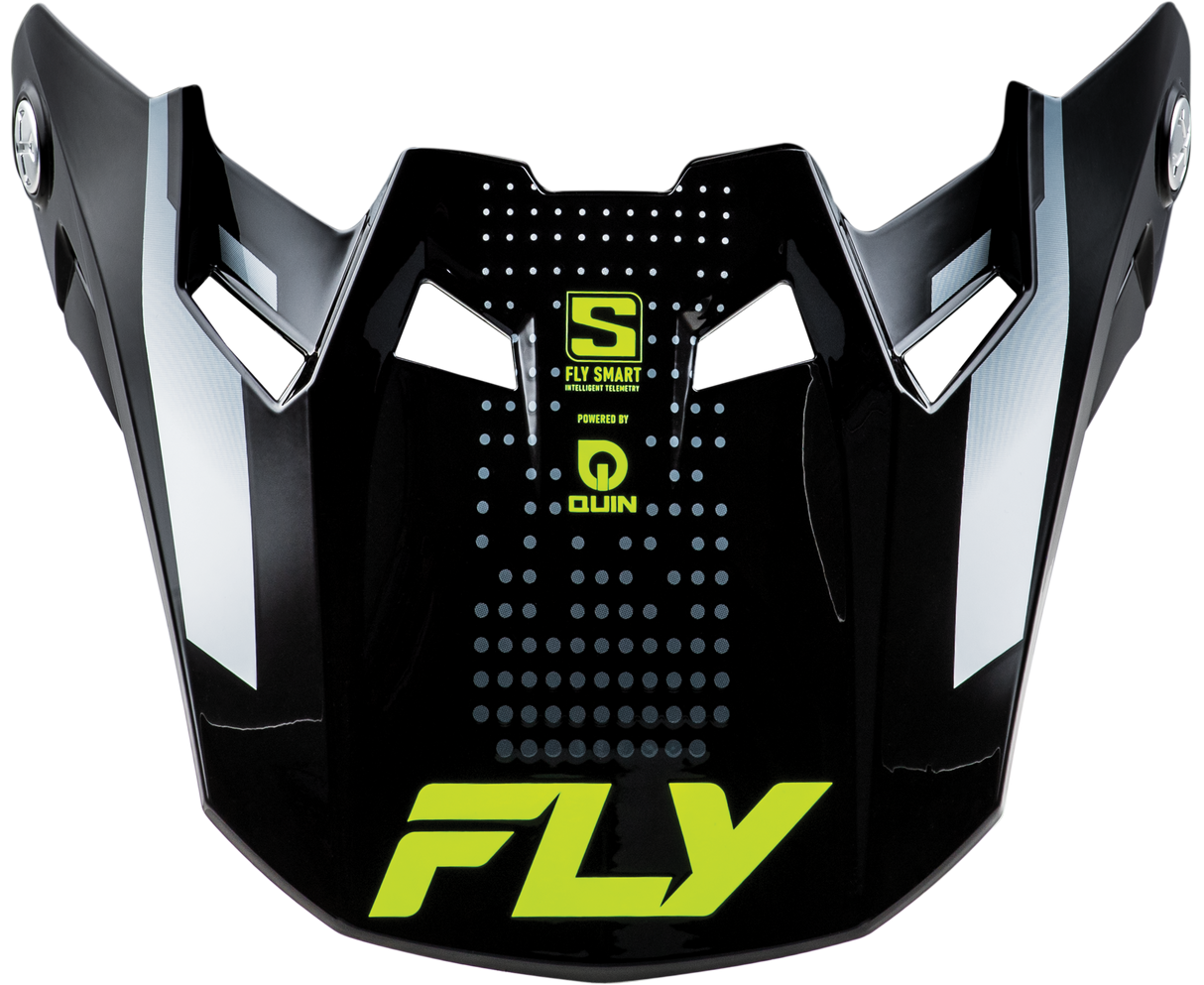 Fly Racing Formula S Carbn Protocol Visor Black Carbon with Grey and Hi-Vis Accents for Motorcycle Helmets (Medium/Large)