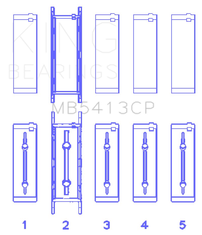 King Engine Bearings General Motors 134 Crankshaft Main Bearing Set (Set of 10)