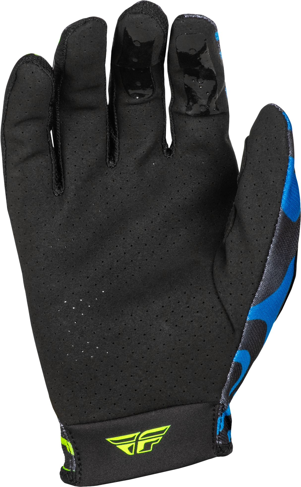 Fly Racing Lite Zen Gloves Black/Blue/Hi Vis for Motocross and Off-Road Bicycles, XL - Part 378-740X