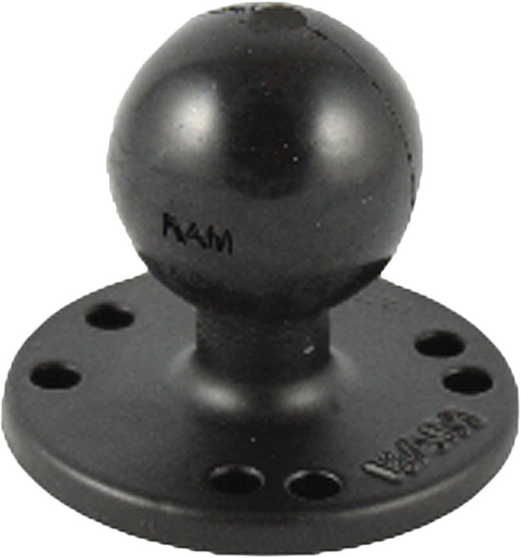 RAM 2 1/2 Inch Diameter Base with Rubber Ball and Socket Mount for Marine and Recreational Vehicles - Model RAM-202U