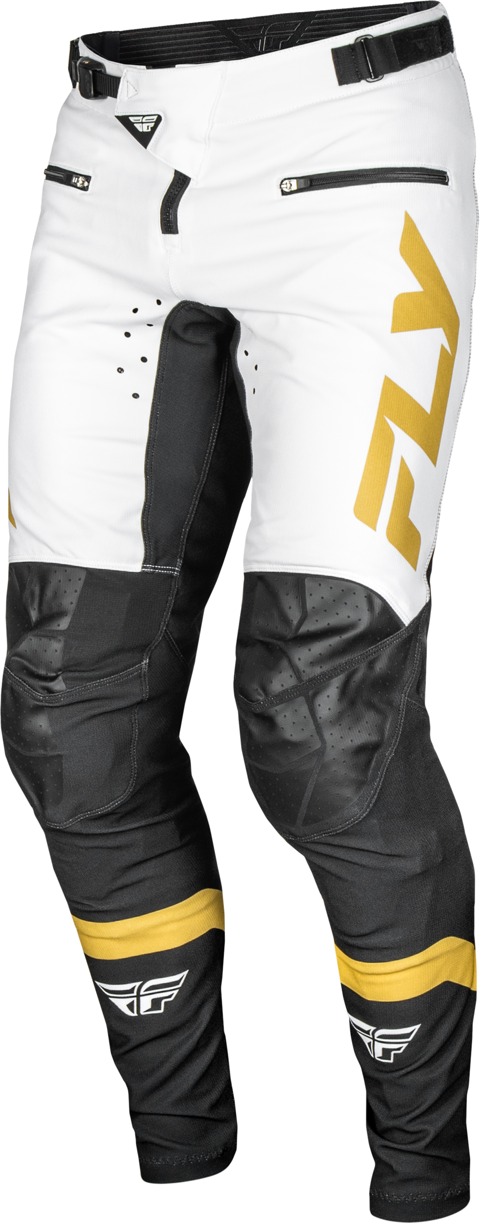 Fly Racing Youth Rayce Bicycle Pants for BMX and MTB - Size 24, White/Black/Gold