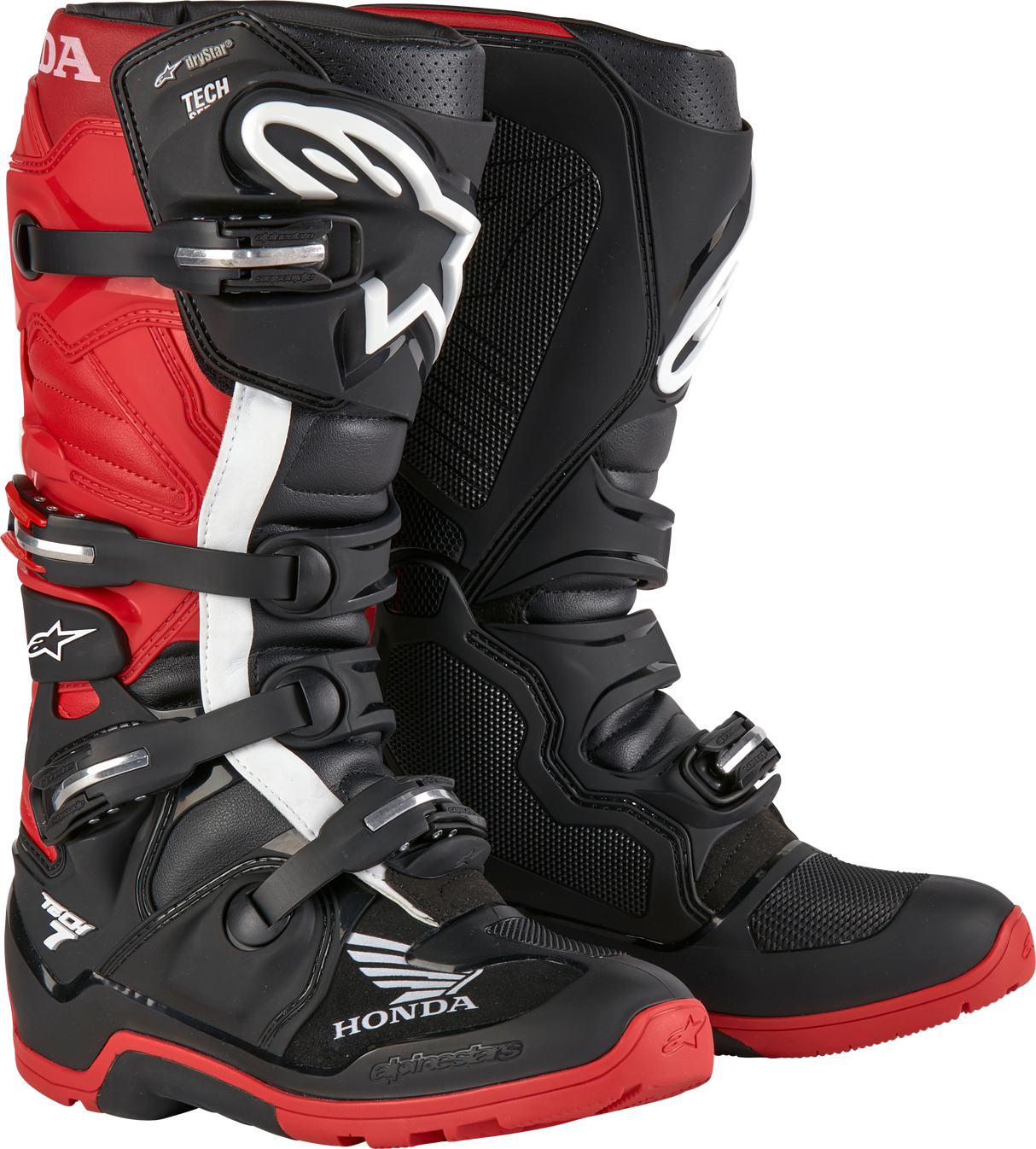 Alpinestars Honda Tech 7 Enduro Drystar Boots for Offroad Vehicles - US Size 7, Black and Bright Red