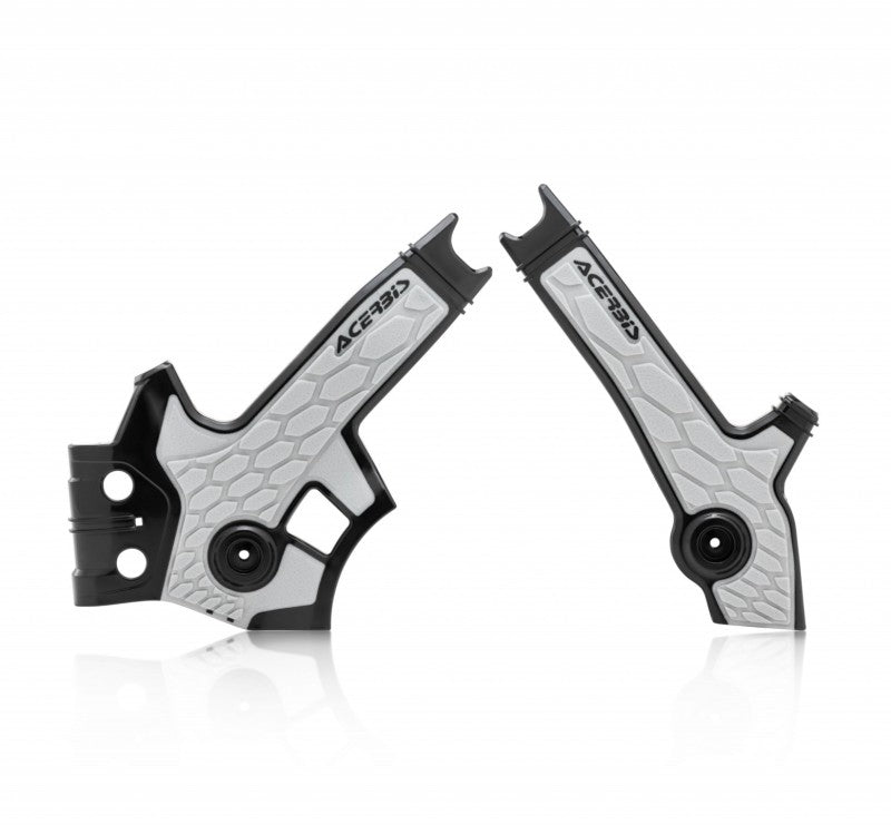 Acerbis 96+ Suzuki DR650 Frame Guards - X-Grip Black/Gray | Durable Polycarbonate Frame Protection and Enhanced Grip