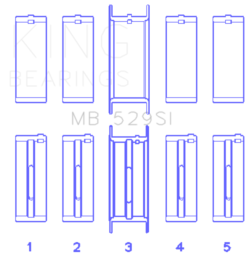 King Engine Bearings Ford V8 221 Main Bearing Set